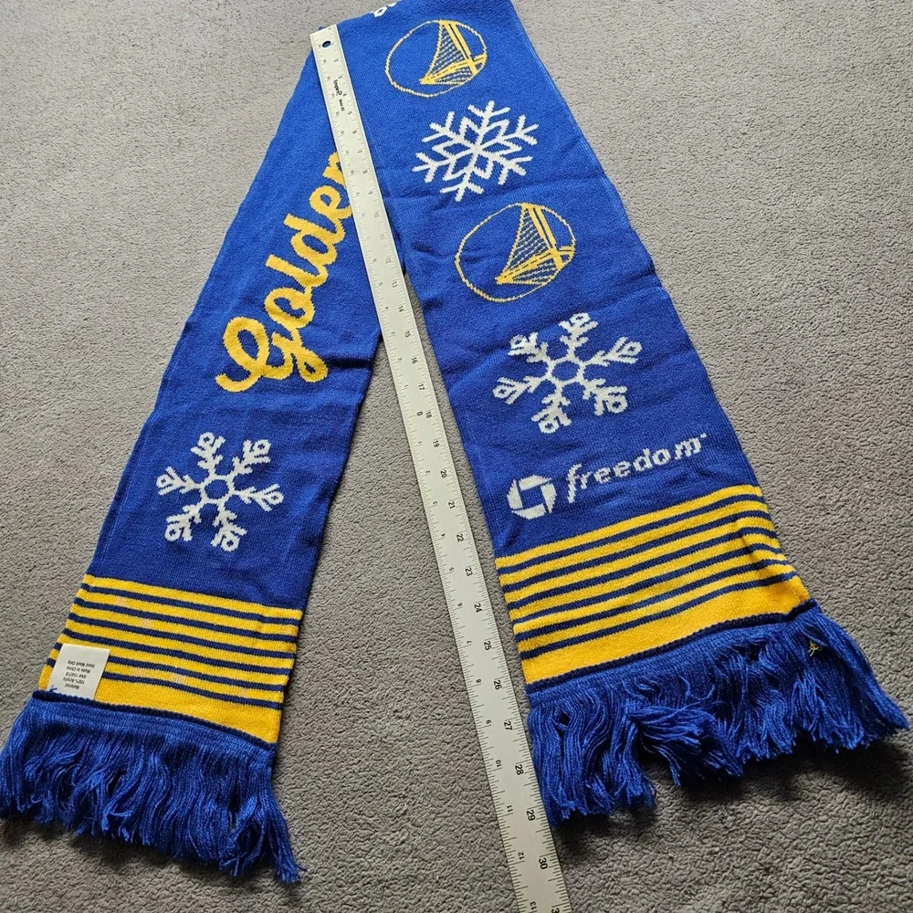 Golden State Warriors NBA Scarf Unisex OS Blue Yellow NBA Basketball Winter Logo